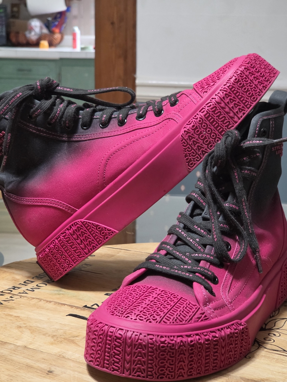 Marc Jacobs Women's Hot Pink High-Top Sneakers - Picture 11 of 12